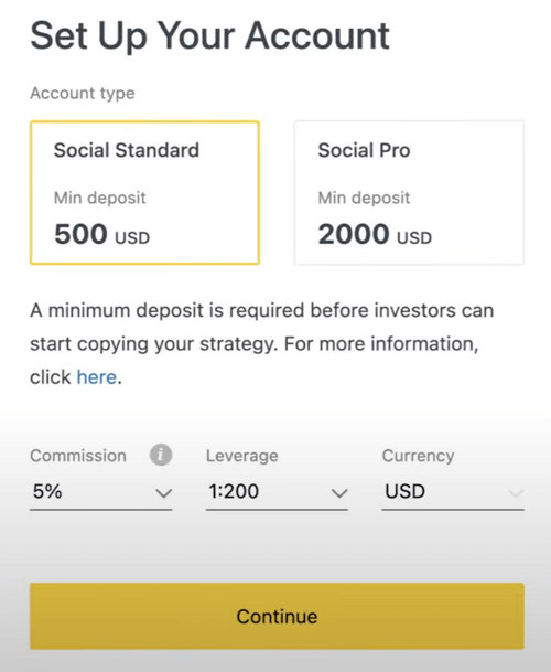 inversión en copy trading de exness